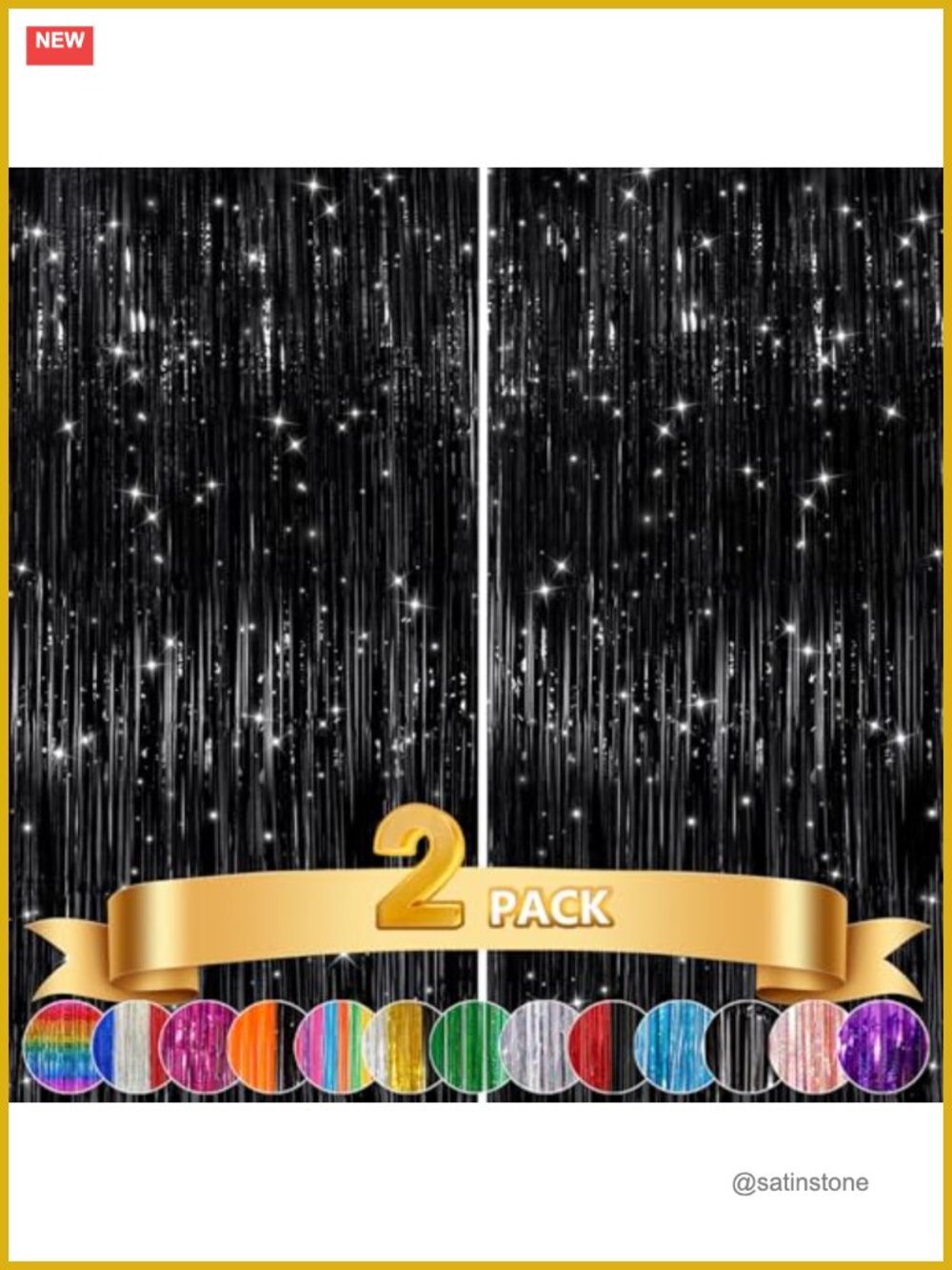Foil Fringe Curtain Backdrop for Party Photo Booth Decor (2 Pack)